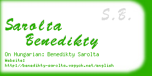 sarolta benedikty business card